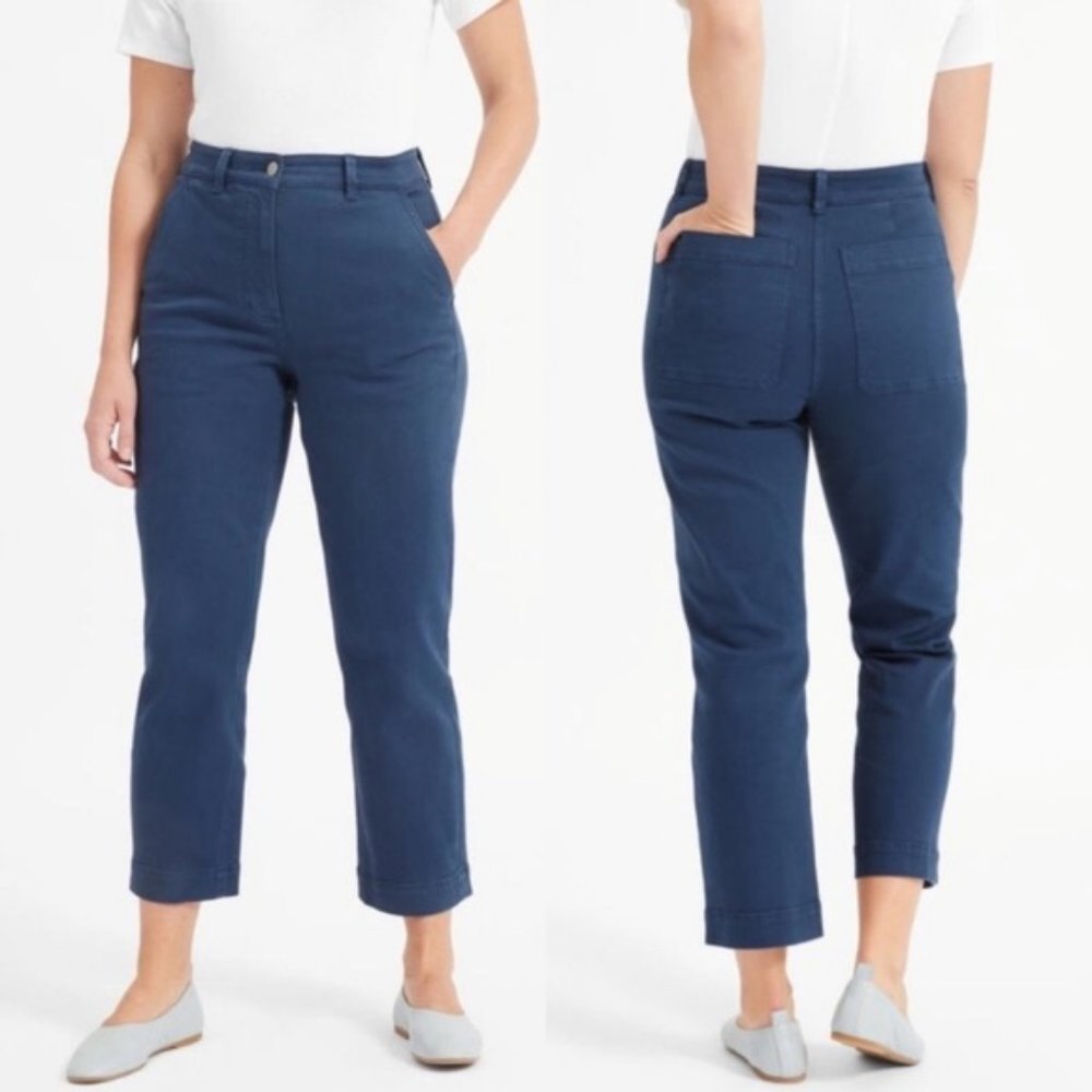 Everlane Straight Leg Crop Pants - Navy Size 4